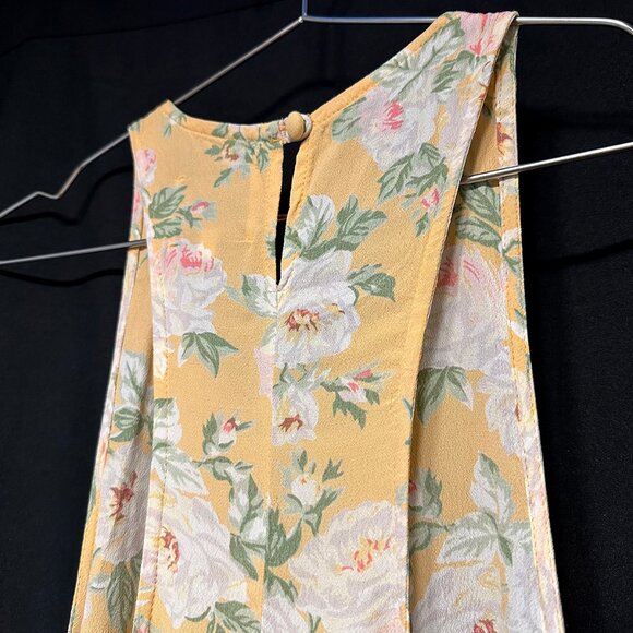 PRIVACY PLEASE - Halter Tank Summer Dress - Womens Small - yellow - floral print - Picture 7 of 11